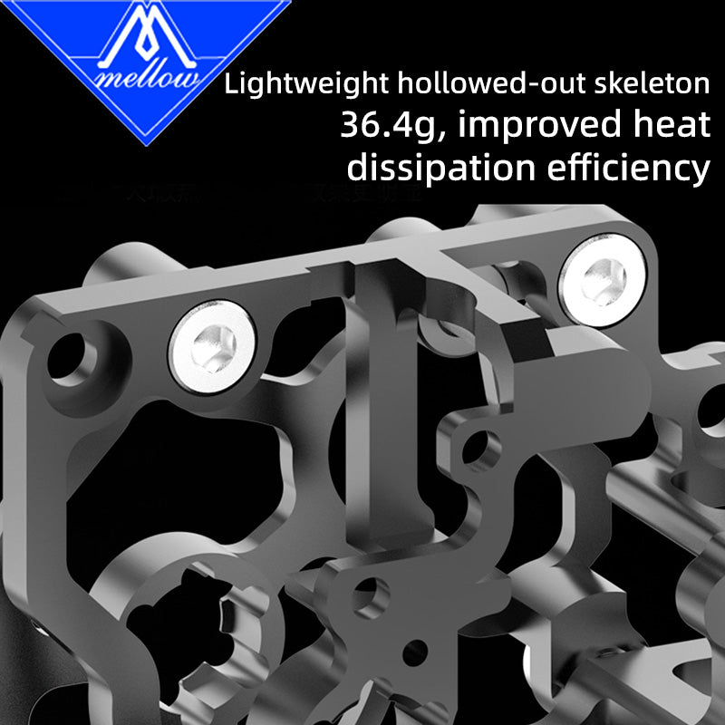 Mellow DIY CNC FluxHeat Lite Extruder & DLC BXP Hardened Steel Gears For Upgrade Bambu Lab P1P P1S 3D Printer