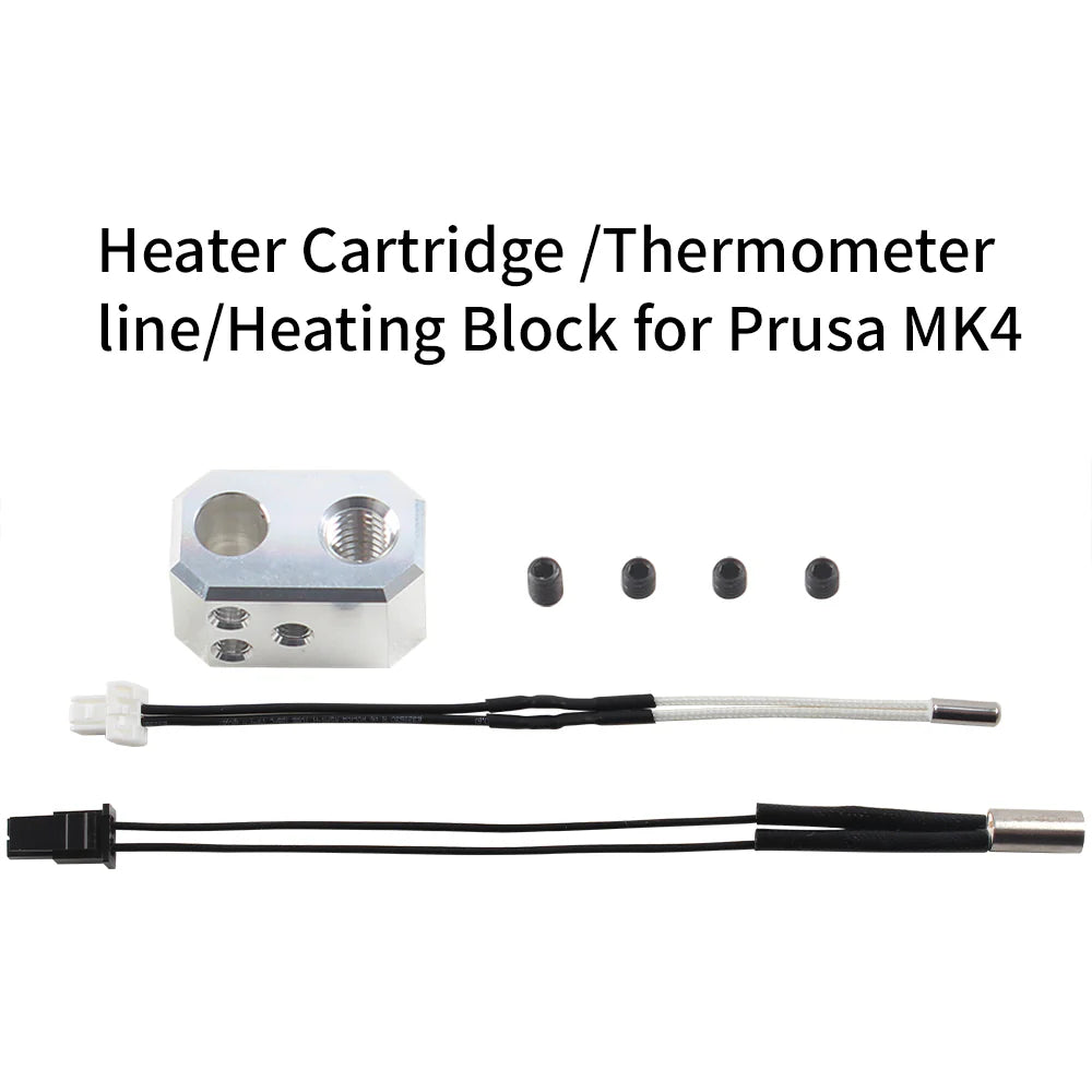 Heater Block with 40w heater and thermistor Kit for Prusa MK4 and XL 3D Printer