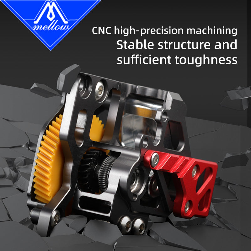 Mellow DIY CNC FluxHeat Lite Extruder & DLC BXP Hardened Steel Gears For Upgrade Bambu Lab P1P P1S 3D Printer