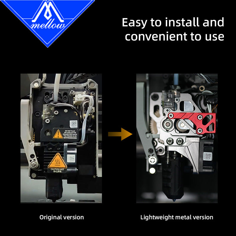 Mellow DIY CNC FluxHeat Lite Extruder & DLC BXP Hardened Steel Gears For Upgrade Bambu Lab P1P P1S 3D Printer