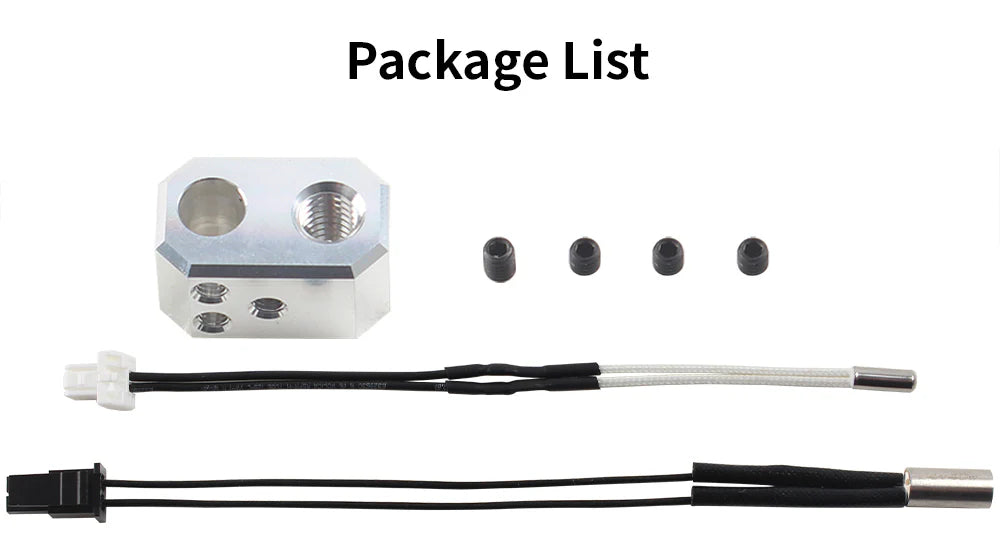 Heater Block with 40w heater and thermistor Kit for Prusa MK4 and XL 3D Printer