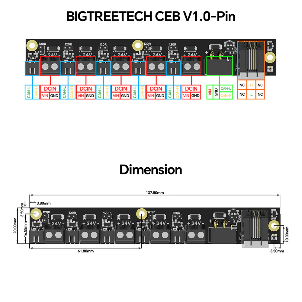 Bus Terminal Expander BIGTREETECH CEB Can bus expander – Fabreeko