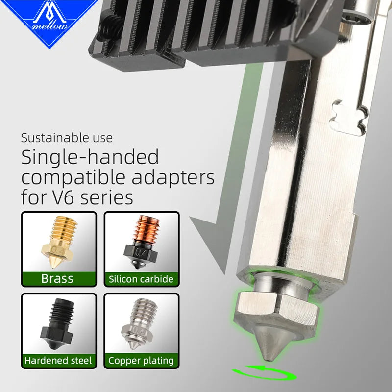 Mellow NF FluxHeat Hotend For Upgrade Bambu Lab P1P P1S TZ Hotend
