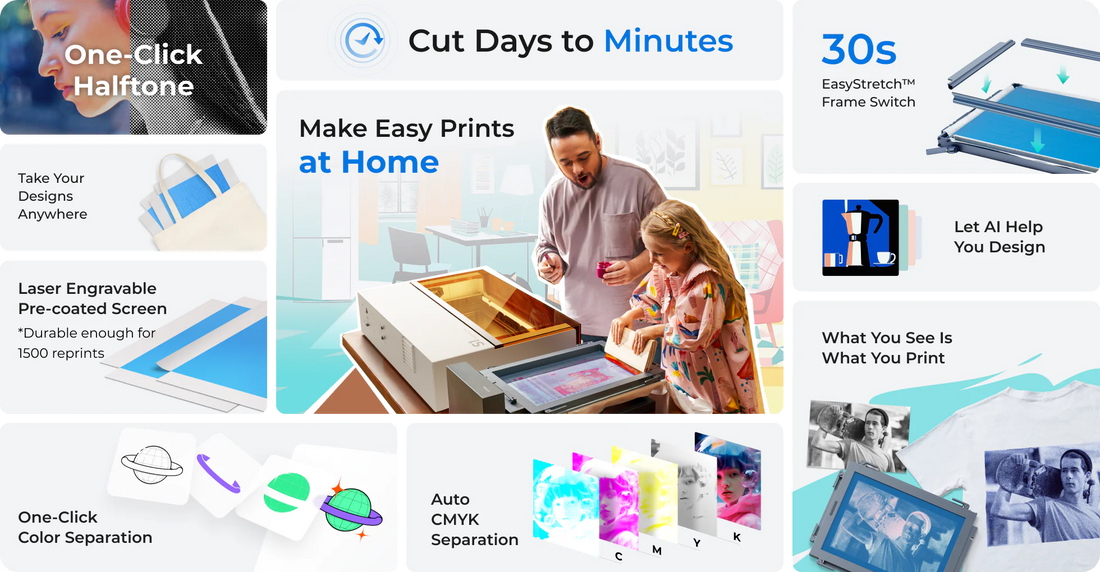 xTool Screen Printer: 1st Screen Printing Solution with Laser