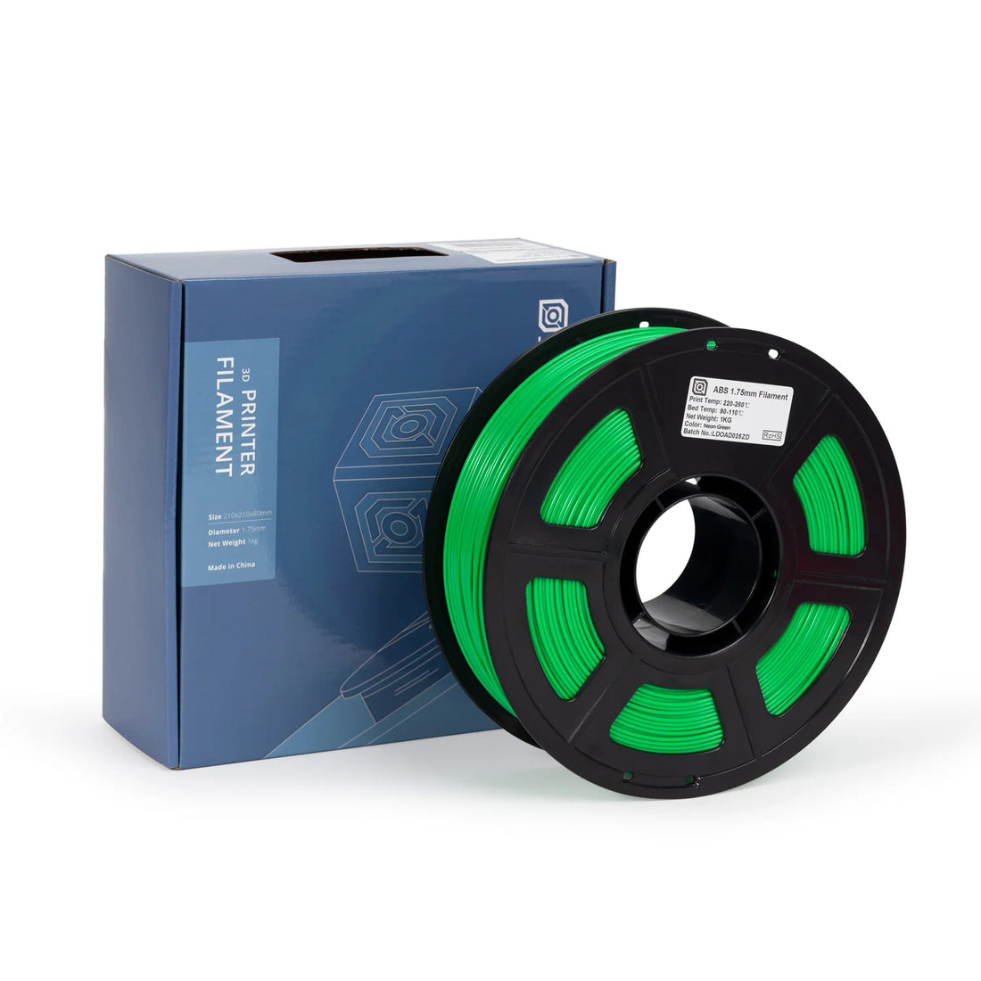 Neon Green ABS by LDO filament 1kg spool AMS friendly