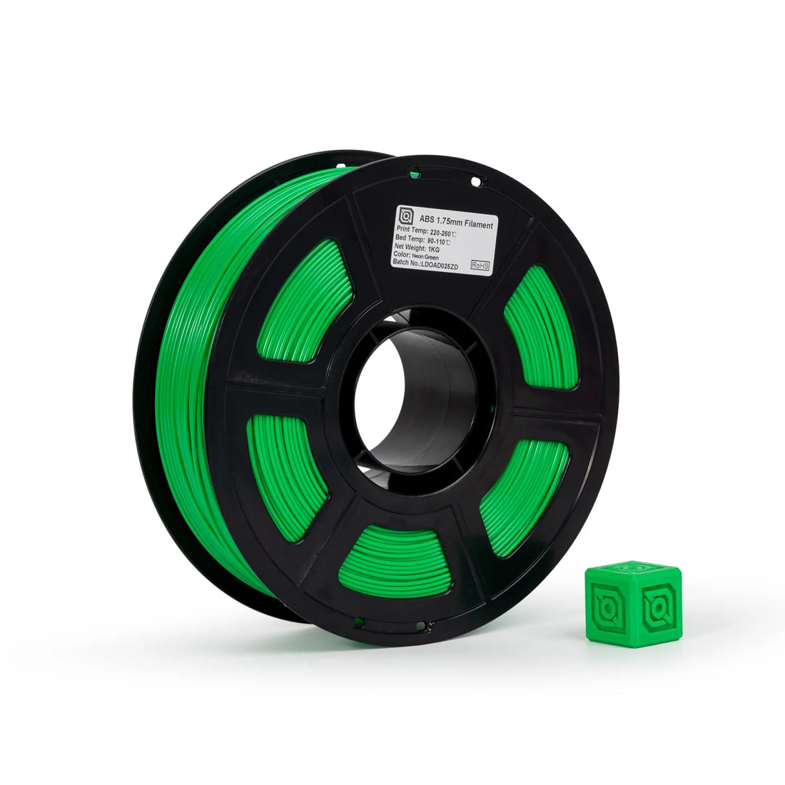 Neon Green ABS by LDO filament 1kg spool AMS friendly