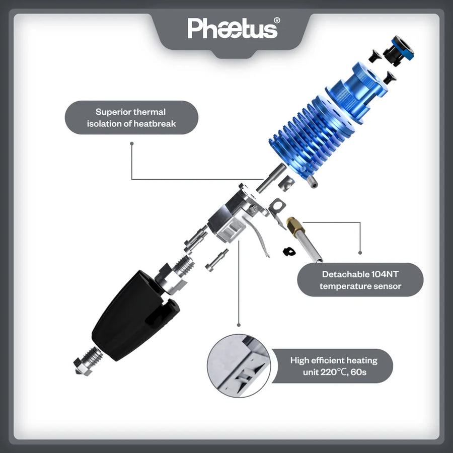 Phaetus Rapido 2 Hotend  HF & UHF V6-Compatible High-Flow