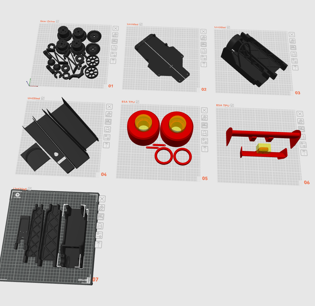 MPP Printed parts for Top Fuel Dragster Hardware Kit