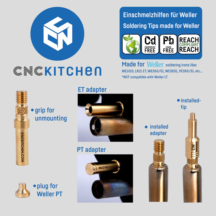 CNC Kitchen Soldering Tips Compatible with Weller