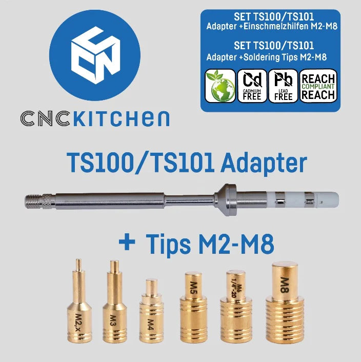 CNC Kitchen Heat insert tool kit for TS100/TS101