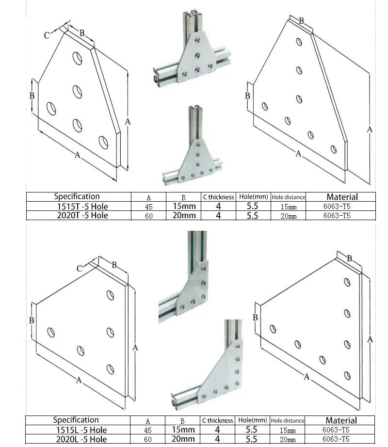 2020 Extrusion L & T plates – Fabreeko