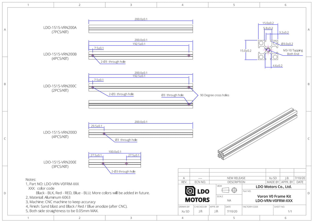 LDO Voron v0.2-S1 frame kit